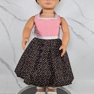 Pink & Green Polka Dot Sundress For 18 Inch Doll