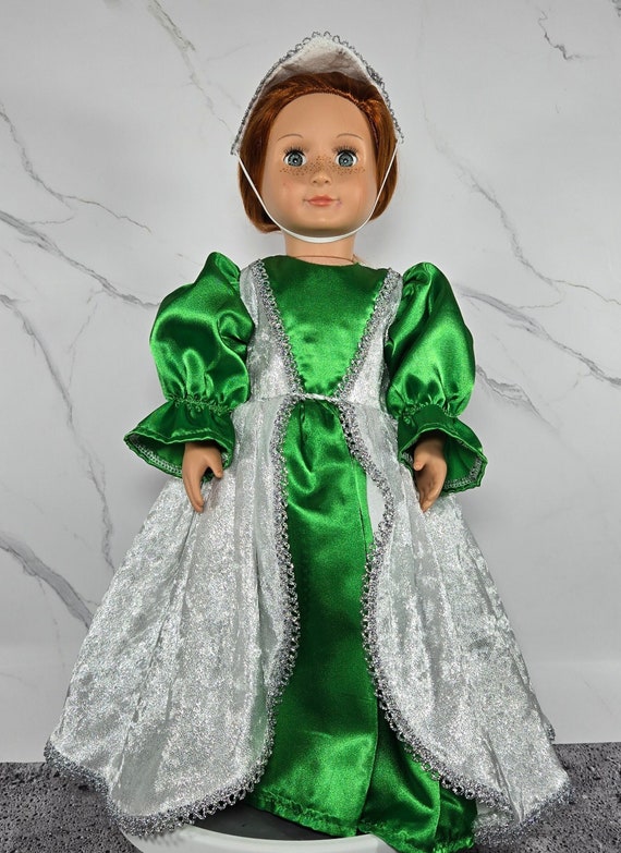 Buy Green & Silver Medieval Princess Dress With Headpiece for 18 Inch Doll  Online in India - Etsy