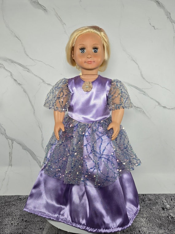 Purple Sequin Princess Dress for 18 Inch Doll Etsy Canada