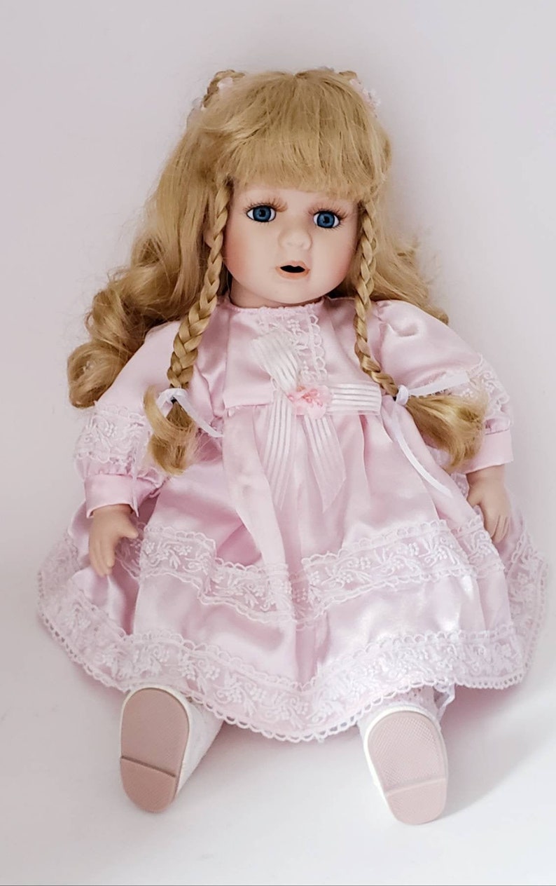 Porcelain Doll Genuine Fine Bisque Doll Sitting Doll Blonde | Etsy