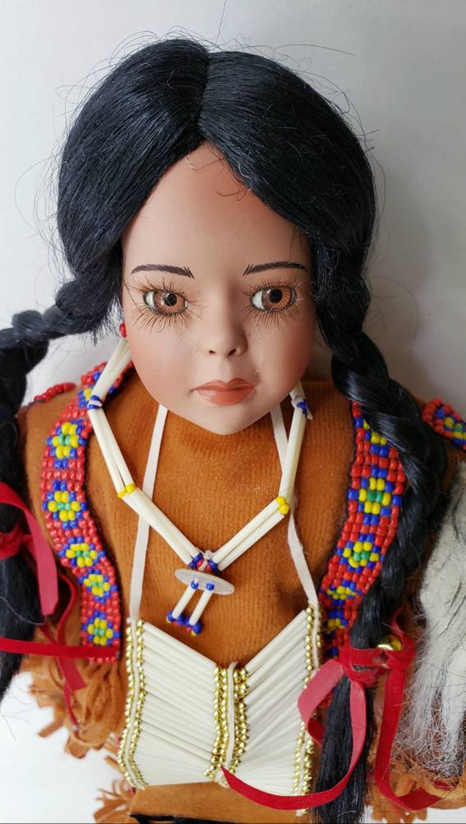 Native American Porcelain Doll Indian Doll Heirloom Doll Etsy