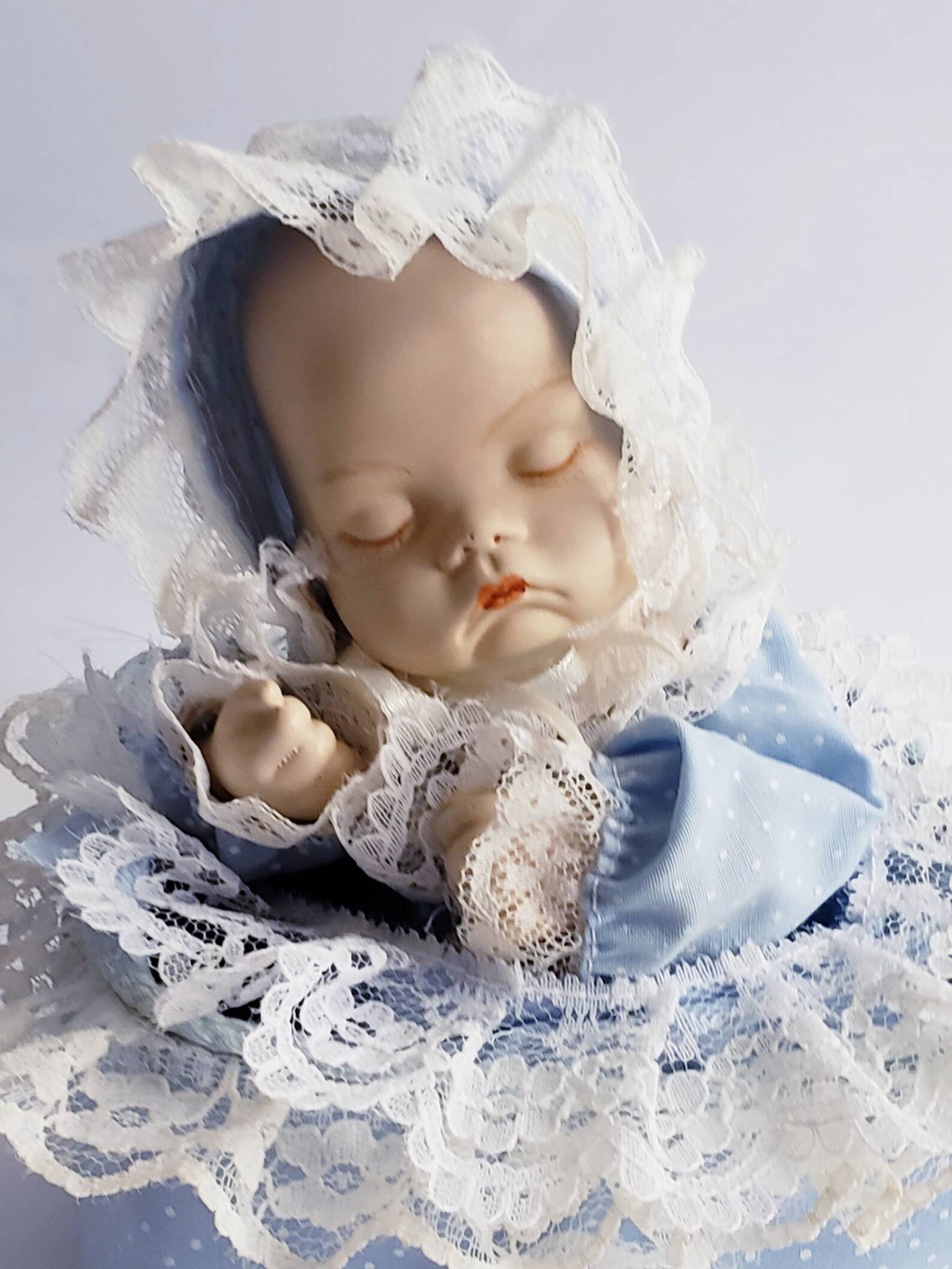 Musical Fine Bisque Porcelain Baby Doll Sleeping Porcelain Etsy