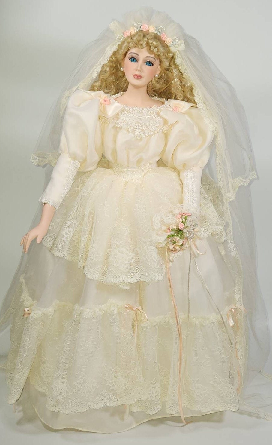 Extra Large Porcelain Doll Genuine Fine Porcelain Bride Doll Heirloom 