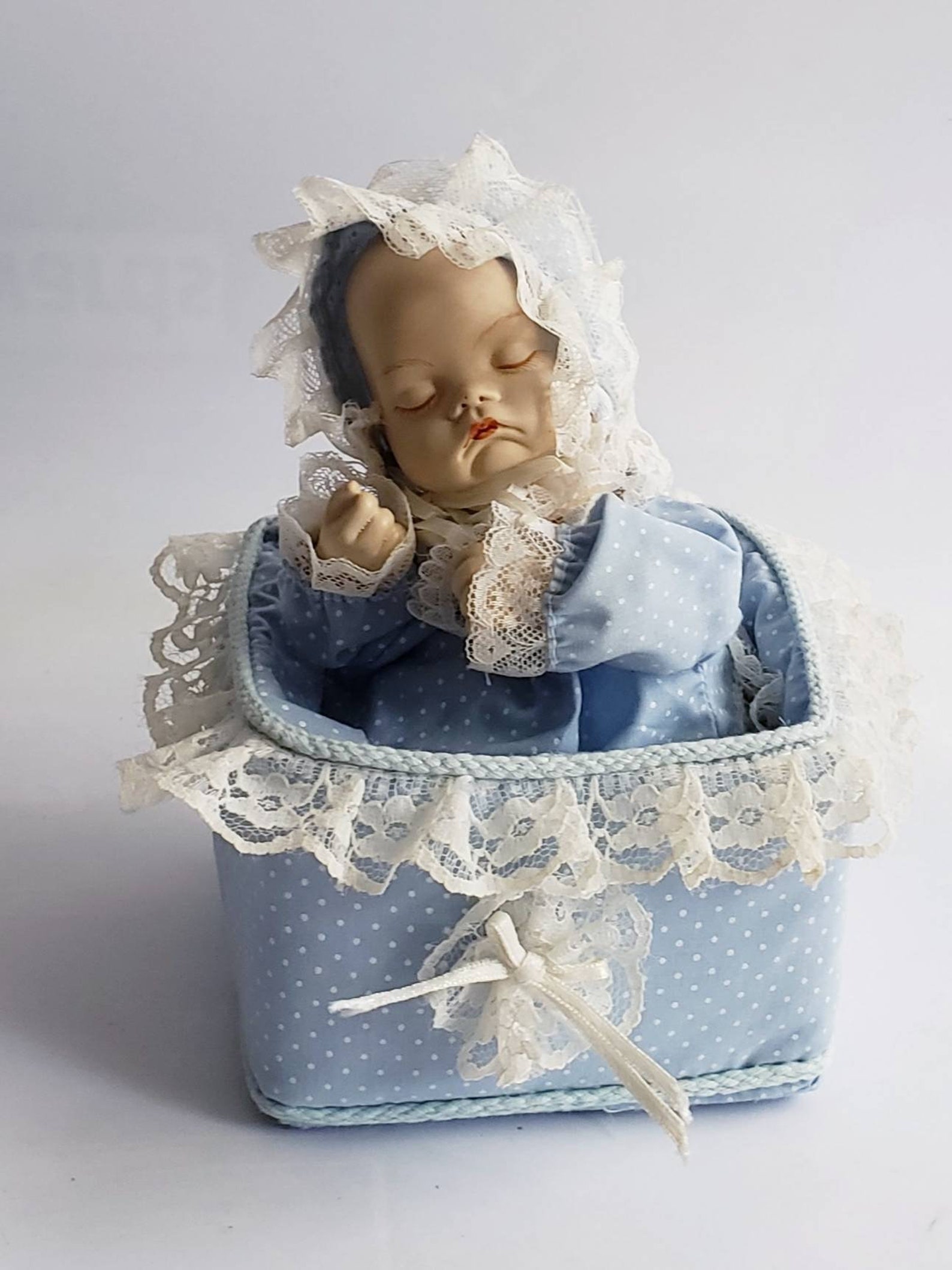 Musical Fine Bisque Porcelain Baby Doll Sleeping Porcelain Etsy
