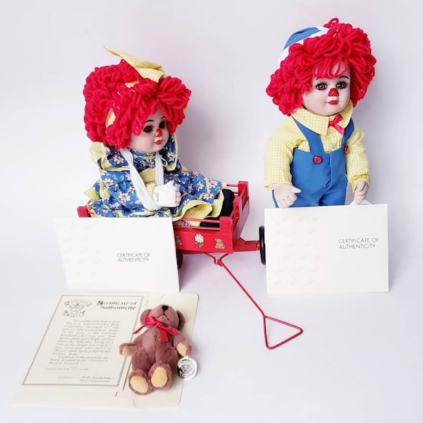 Genuine Fine Porcelain Doll, Large Size  "MIRACLE ROSIE & RAGS", Collector Dolls, Marie Osmond Dolls, Hand Numbered, Original Box