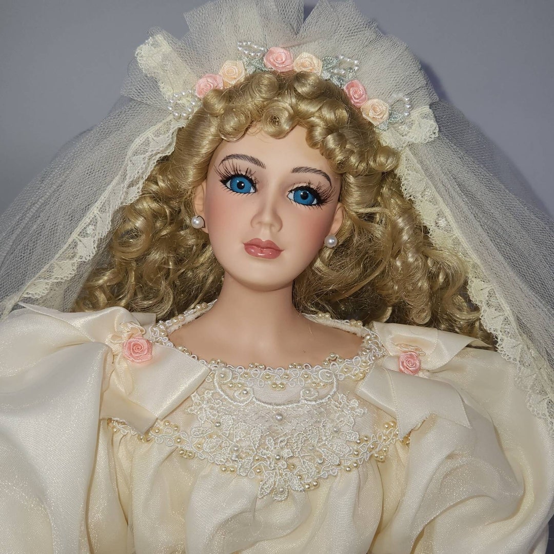 Extra Large Porcelain Doll Genuine Fine Porcelain Bride Doll Heirloom 
