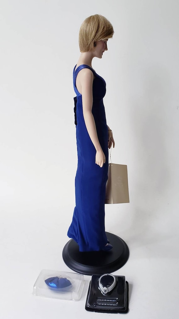 princess diana blue dress doll Franklin Mint Princess Diana Porcelain Doll: Sapphire Necklace, Navy Dress