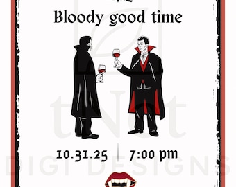 Invitación para fiesta de Halloween de vampiros / Descarga digital instantánea