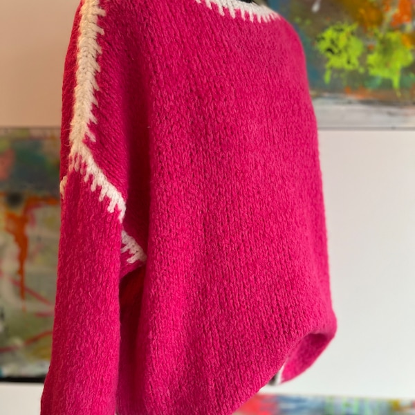 Strickpulli//Strickpullover//pink//Größe 36-44//Grobstrick//