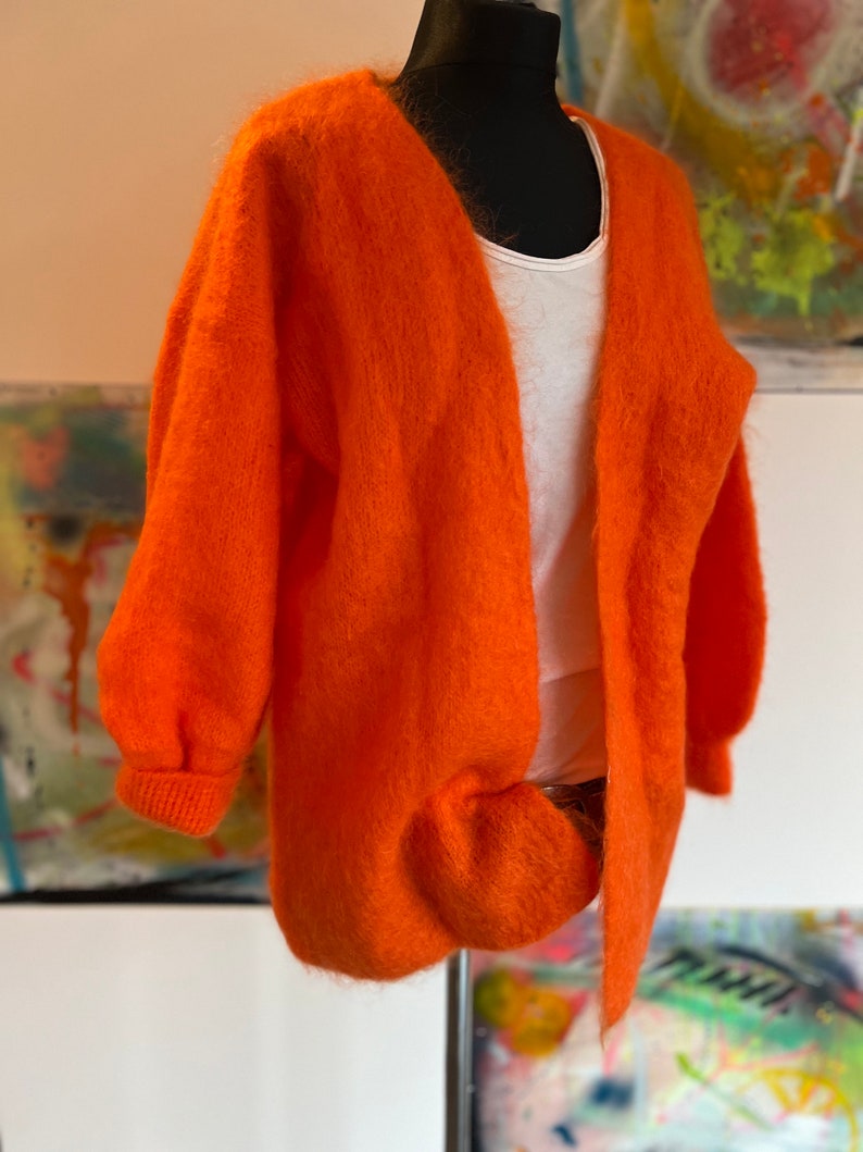 Cardigan//Strickjacke//orange //Größe 36-44//Mohair// Bild 1