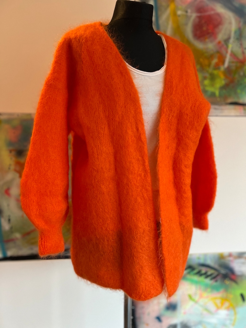 Cardigan//Strickjacke//orange //Größe 36-44//Mohair// Bild 4