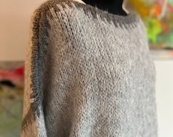 Strickpulli//Strickpullover//grau//Größe 36-44//Grobstrick//