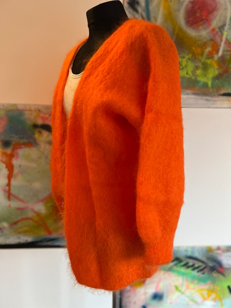 Cardigan//Strickjacke//orange //Größe 36-44//Mohair// Bild 6