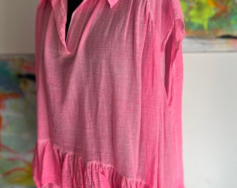 Casual Bluse//Boho Style//pinkrosa//Spring//Sommer//Hemd mit Knopfleiste//Tunika Bluse//