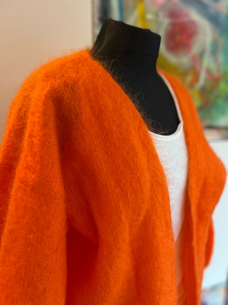 Cardigan//Strickjacke//orange //Größe 36-44//Mohair// Bild 3