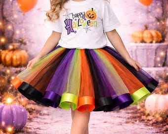 Glückliches Halloween Tutu Outfit Mädchen Halloween Tutu Set Kinder Tutu Outfit Personalisierte Tutu Outfit Kostüm-Party Kostüm