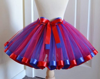 Royal Blue & Red Tutu Skirt For Girls Kids Baby 1st Birthday Gift Ideas Fancy Dress Party Princess Skirt Costume Tulle Skirt Cake Smash