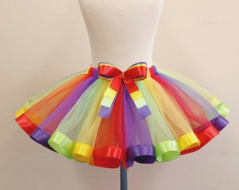 Purple Green Yellow & Red Tutu Skirt For Girls Kids Baby 1st Birthday Gift Ideas Costume Princess Fancy Dress Party Tulle Skirt Dress Up