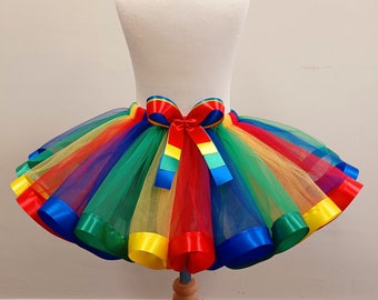 Circus Tutu Skirt For Girls Kids Baby 1st Birthday Gift Ideas Fancy Dress Party Princess Skirt Costume Red Yellow Green Blue Tulle Skirt
