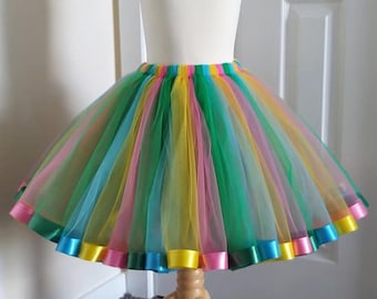 Hawaiian Tutu Skirt for Girls Kids Baby 1st Birthday Gift Ideas Fancy Dress Costume Party Princess Hot Pink Green Blue Yellow Tulle Skirt