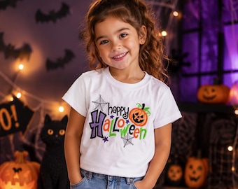 Kids Happy Halloween T-shirt Girls Halloween Shirt Party Gift Ideas Happy Halloween Tee Personalised Gift Halloween Party Trick or Treat