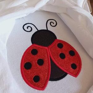 Kids Personalised Ladybird Appliqué Embroidered Birthday T‑Shirt – Custom Name & Age Party Gift By Tulle Boutique Creations