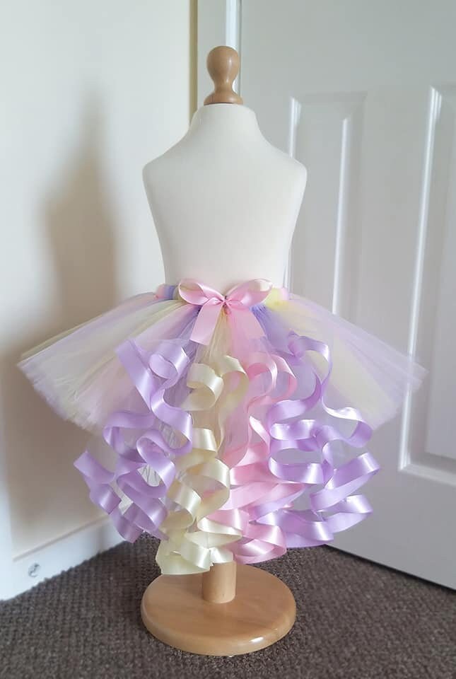 Pastel Coloured Tutu With Train Girls Tutu 1st Birthday Etsy
