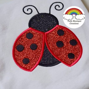 Kids Personalised Ladybird Appliqué Embroidered Birthday T‑Shirt – Custom Name & Age Party Gift By Tulle Boutique Creations