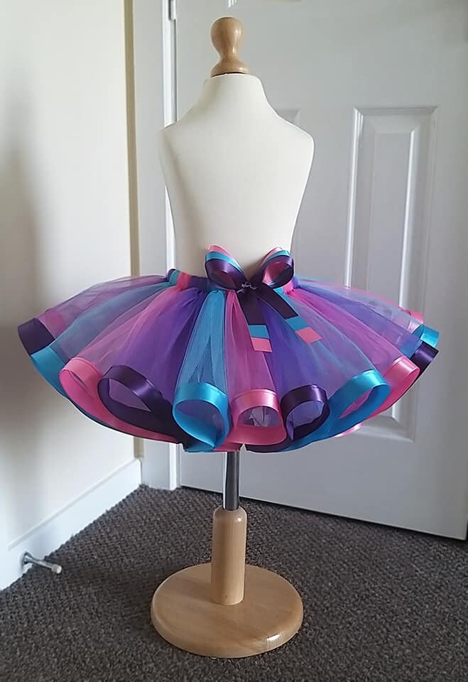Multicoloured Tutu Skirt Ribbon Trim Tutu Tutu Tutu Skirt Etsy