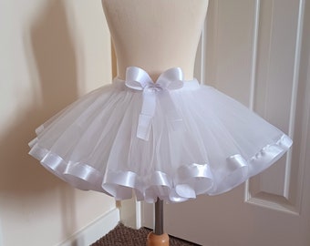 White Tutu Skirt for Girls Kids Baby 1st Birthday Gift Ideas Costume Fancy dress Party Princess Skirt Halloween Costume Fairy Tulle Skirt