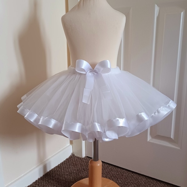 White Tutu Skirt for Girls Kids Baby 1st Birthday Gift Ideas Costume Fancy dress Party Princess Skirt Halloween Costume Fairy Tulle Skirt