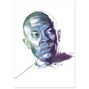 Dr. Dre Aquarell Illustration Poster Ungerahmt - Lebendige Kunst für Musikliebhaber Comic Kunstdruck