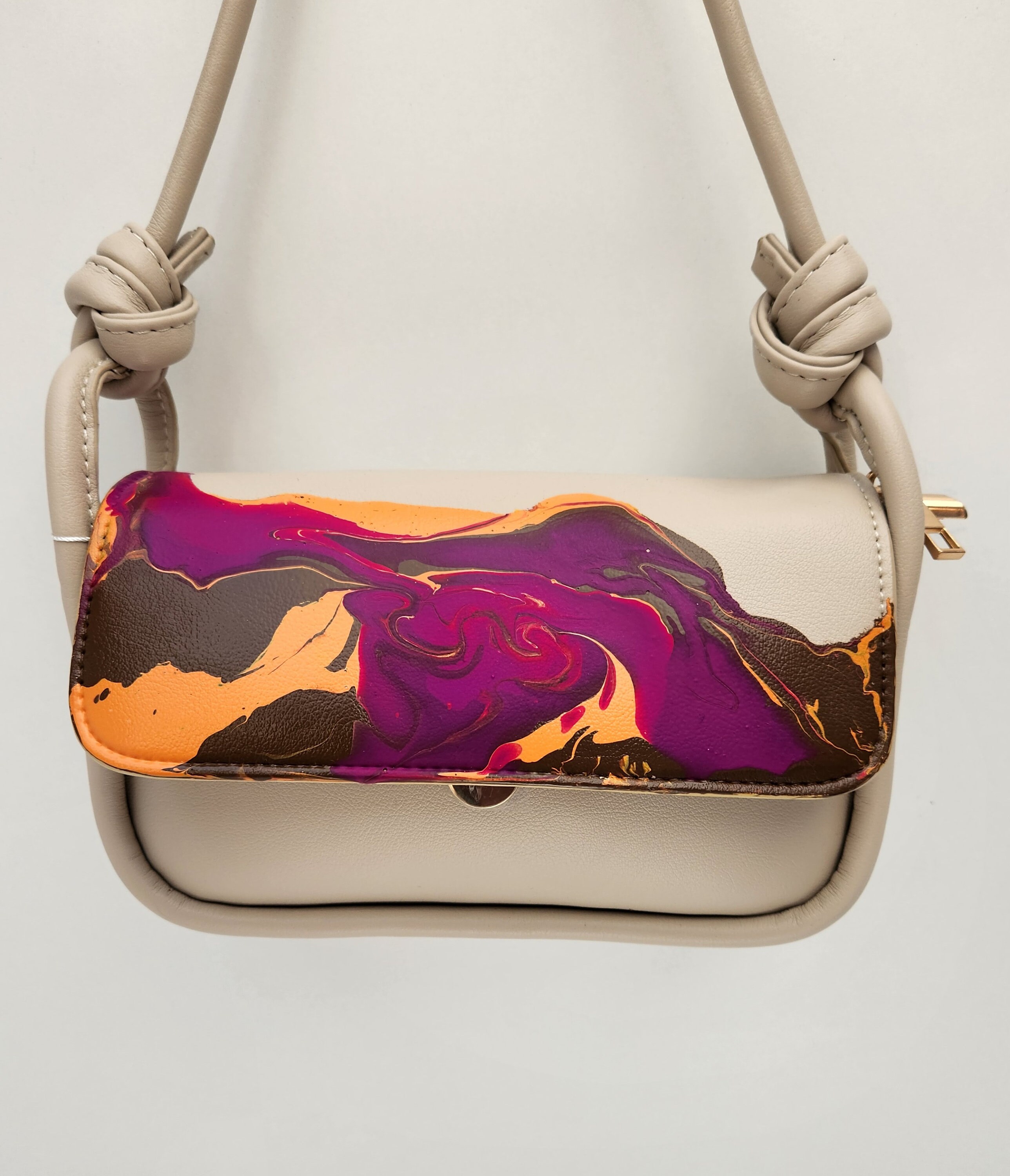 Y2K Hand-painted Shoulder Bag: Knot Strap, Summer Purse - Etsy