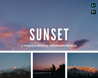 Sunset + Sunrise LR Presets - Desktop & Mobile - One click editing, editing, professional - beginner, creator, influencer, photographer