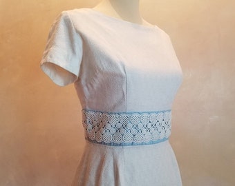 Vintage 1960's early 1970 White Summer Cotton Dress