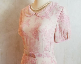 Vintage Pink and Antique White Garden Party Dress