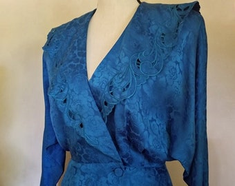 Vintage 1980 Nancy Johnson Designer Silk Dress