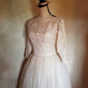 Vintage 1950 Ivory Wedding Bridal Gown