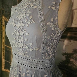 Pale Blue special occasion dress with lace overlay Deadstock