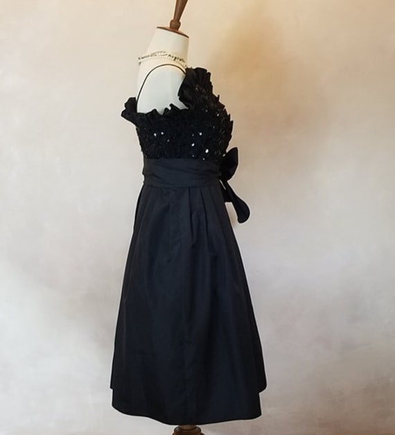 Vintage 1960 Black Sequin Dinner  Dress - image 3