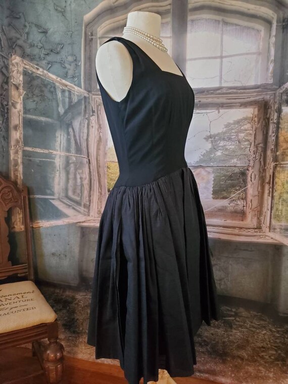 Vintage 1960 late 1950 black dinner dress. - image 3