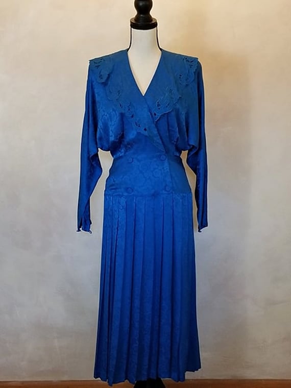 Vintage 1980 Nancy Johnson Designer Silk Dress - image 2