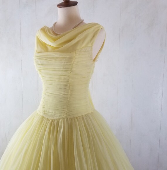 pale yellow chiffon dress