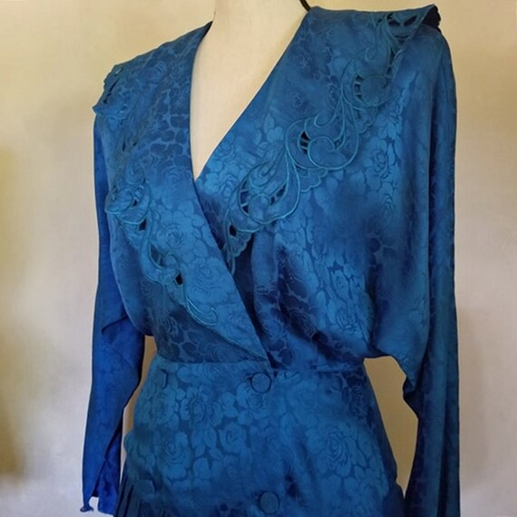 Vintage 1980 Nancy Johnson Designer Silk Dress - image 1