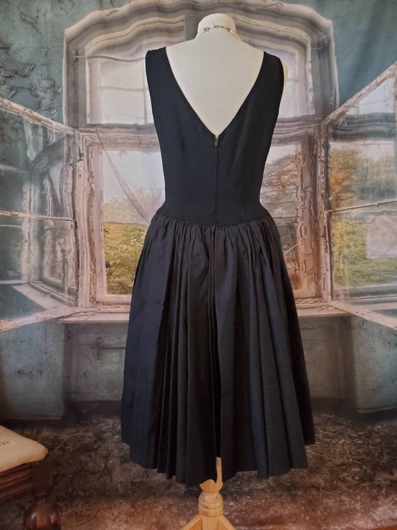 Vintage 1960 late 1950 black dinner dress. - image 6