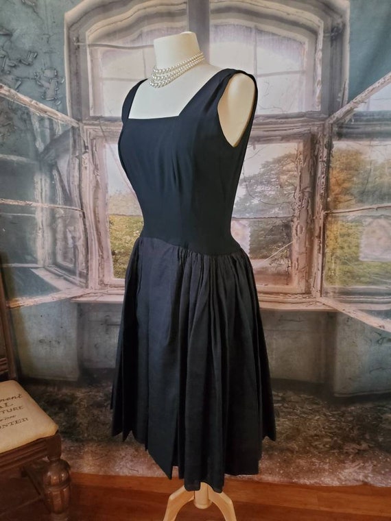 Vintage 1960 late 1950 black dinner dress. - image 9