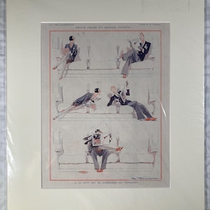 Autentyczny antyk 1926 autorstwa Henry'ego Fourniera z La Vie Parisienne - druk w stylu vintage w stylu art deco