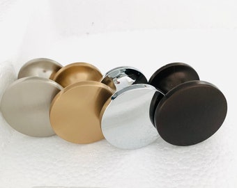 Modern Round Cabinet Knob Brass, Chrome, Nickel, Bronze Hardware