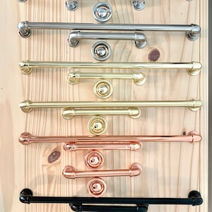 Aluminum "Eklektikos" Pipe  Drawer 12" Pulls, Modern Cabinet Hardware Farmhouse Drawer Pull