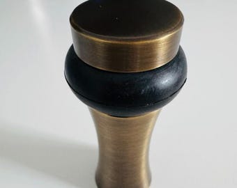 Batente de porta redondo em latão antigo, 3-1/2", decorativo, latão maciço.